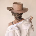 Ninakuru Panama hat with leather and horsehair.