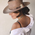 Ninakuru Panama hat with leather and horsehair.