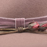 Ninakuru wool felt hat with leather, velvet and rose.