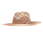 Ninakuru plaid Panama hat with grosgrain ribbon.