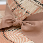 Ninakuru plaid Panama hat with grosgrain ribbon.