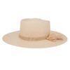 Ninakuru long brim Panama hat with grosgrain ribbon, raffia pom pom. Cotton interior band.