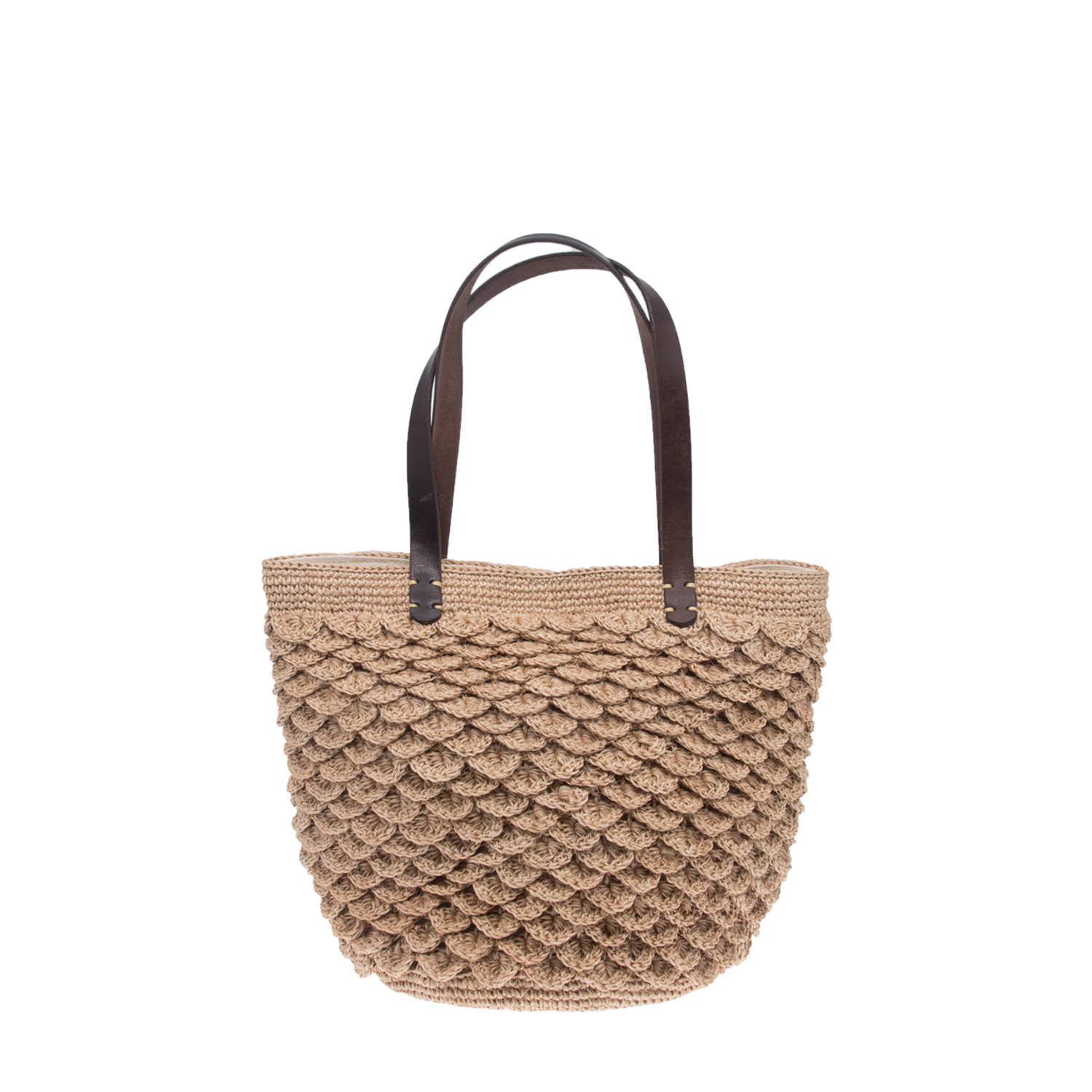 Summer Bag Brown Woven Circle Rattan Handbag Natural Fibre 