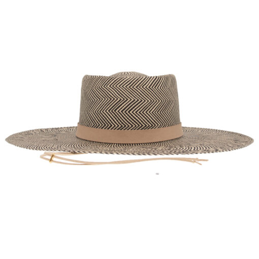 Ninakuru Panama hat with vegan suede and removeable straps.