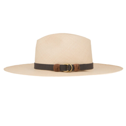 Ninakuru Panama hat with brass loops and vegan band.