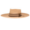 Ninakuru Panama hat with suede, leather and grosgrain ribbon.