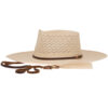 Ninakuru Panama hat with leather band and stampede strap.