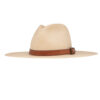 Ninakuru long brim Panama hat with leather band and buckle.