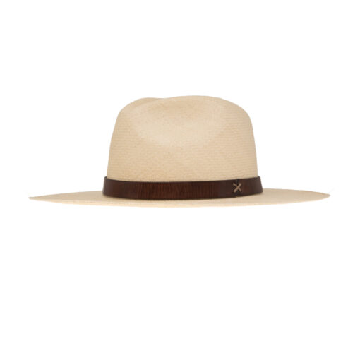 Ninakuru long brim Panama hat with hand stitched leather band.