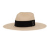 Ninakuru long brim Panama hat with grosgrain ribbon with stitched loop.