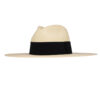 Ninakuru long brim Panama hat with grosgrain ribbon.