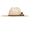 Ninakuru long brim Panama hat with leather band and horsehair tassels.