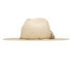 Ninakuru Panama hat with faux suede, beads and feather.