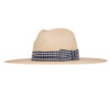Ninakuru Panama hat with gingham grosgrain ribbon.