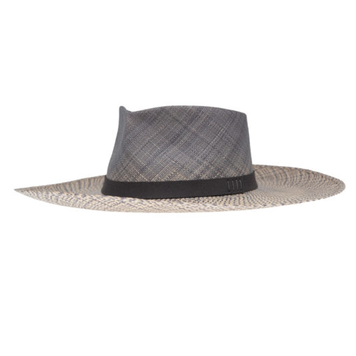 Ninakuru Panama hat with teardrop crown and suede band.