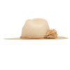 Ninakuru Panama hat with raffia band and pompom.
