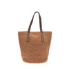 Ninakuru agave straw bag with leather strap.
