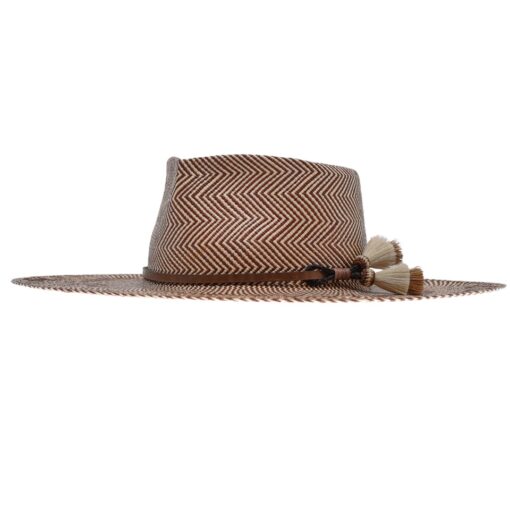 Ninakuru Panama hat with leather and horsehair.